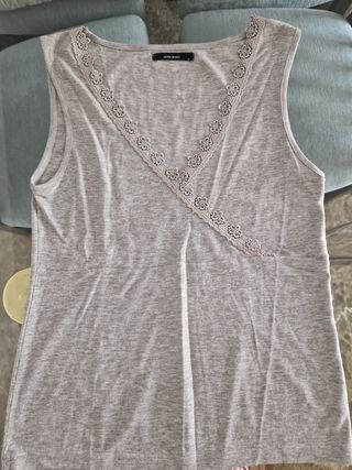 Camiseta VERO MODA gris - Tirantes