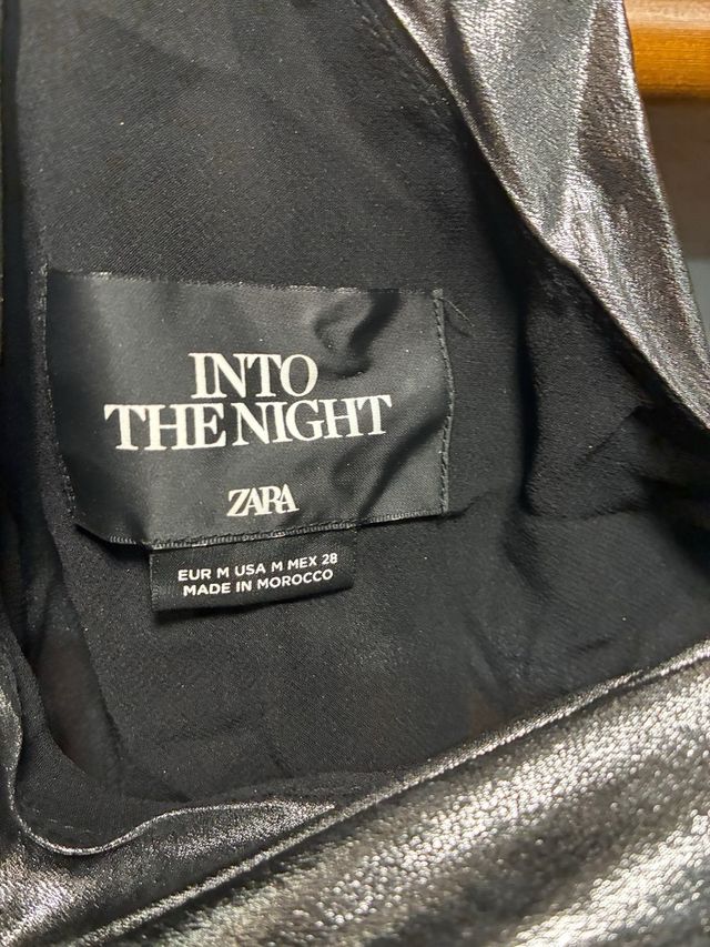 Vestido Zara Fiesta - Plata - Talla M