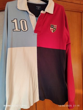 Polo Hackett manga larga multicolor