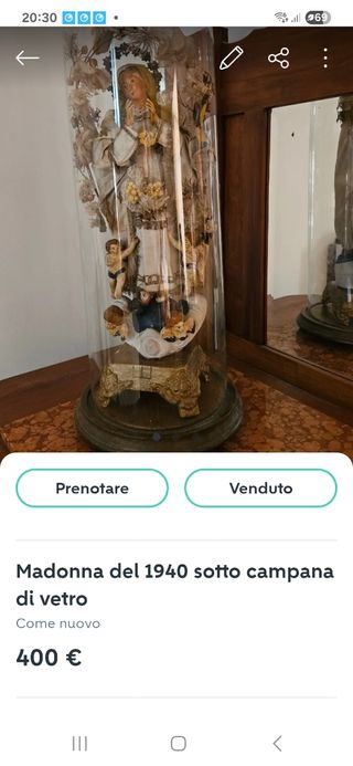 Madonna 1920 sotto campana vetro