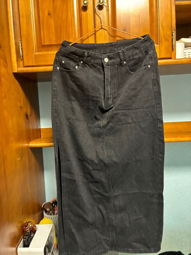 Falda vaquera negra SHEIN M