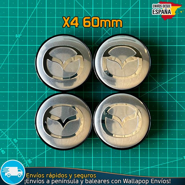 X4 Tapas de Llantas Tapacubos Mazda 60mm Cubrebuje