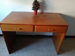 Mesa escritorio madera - 2 cajones