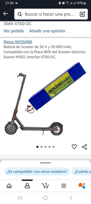 Batería 30Ah Xiaomi M365 XT60-DC
