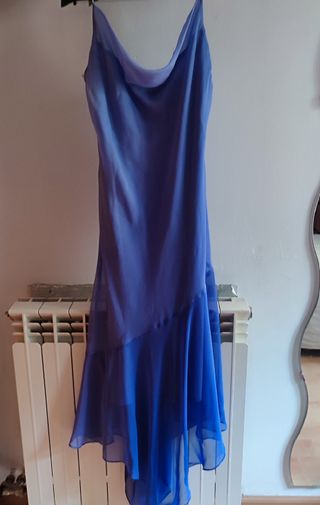 Vestido azul fiesta irregular