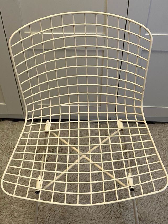 Silla Bertoia vintage blanco