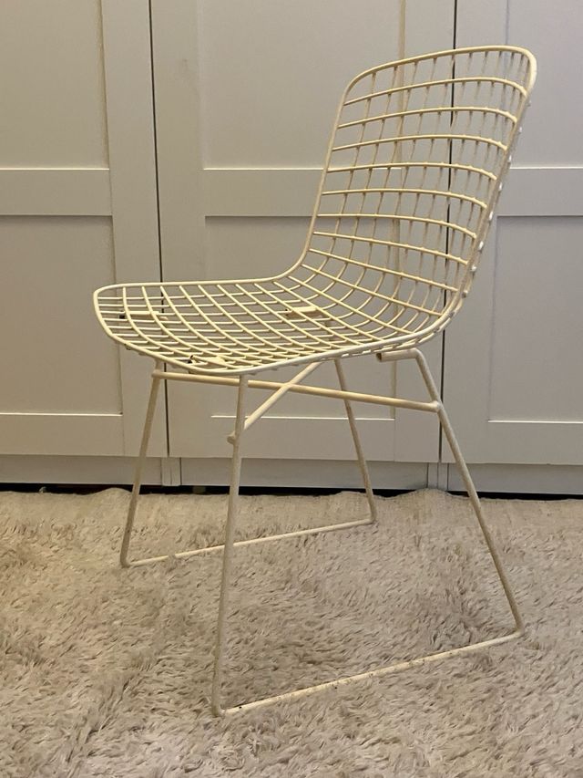 Silla Bertoia vintage blanco