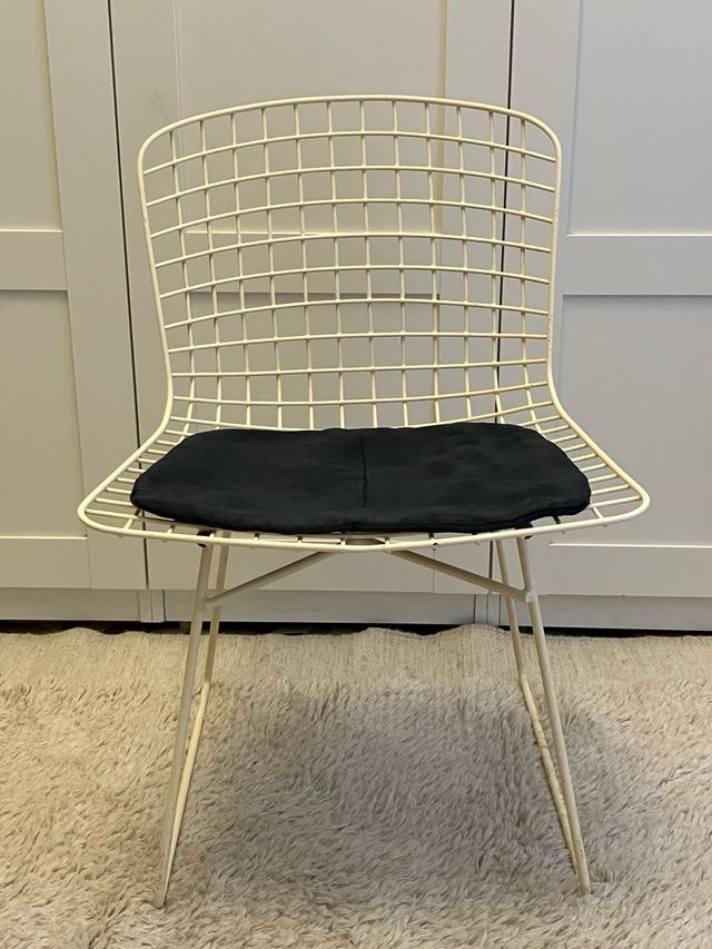 Silla Bertoia vintage blanco