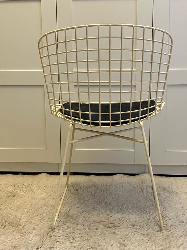 Silla Bertoia vintage blanco