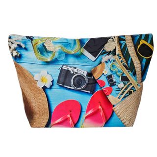 Bolso de playa Grande multicolor con cremallera
