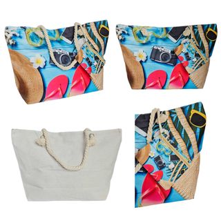 Bolso de playa Grande multicolor con cremallera