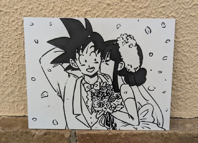 Lienzo Goku & Chi-Chi Boda