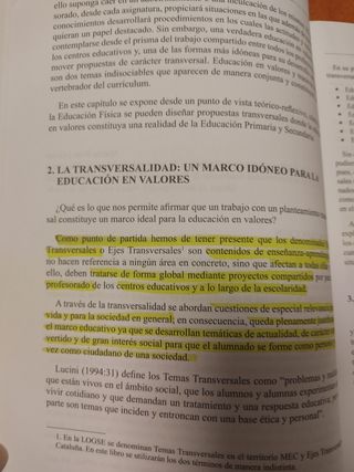 Educación física, transversalidad y valores. Lurde
