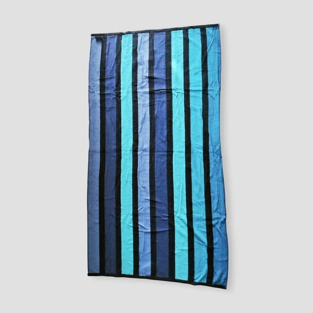 Toalla playa rayas azul turquesa