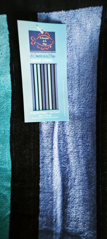 Toalla playa rayas azul turquesa