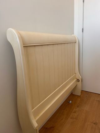 Dos cabeceros cama individual blanco roto