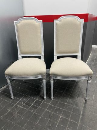 Sillas comedor decapadas madera de caoba.