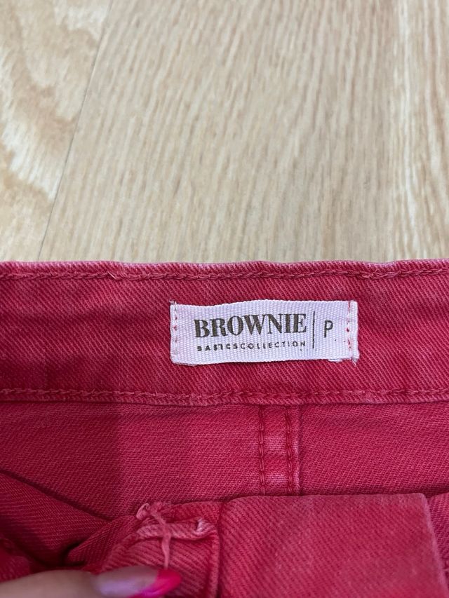 Falda vaquera brownie roja