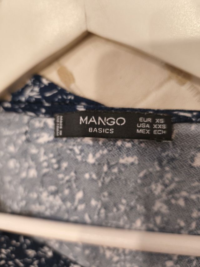 Vestido corto azul y blanco