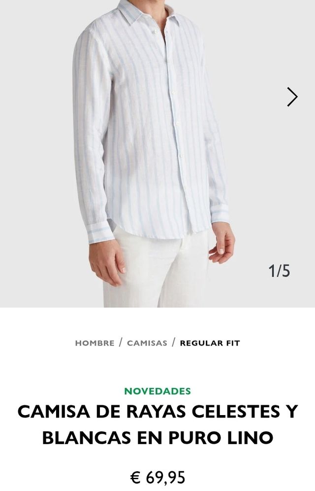 Camisa Nueva Benetton de hombre