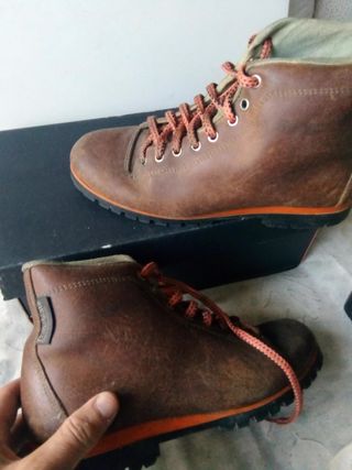 Botas SERVAL serraje montaña CUERO marrón 39 TOP!!