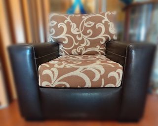 Conjunto de sofá e poltrona Napa e Tecido