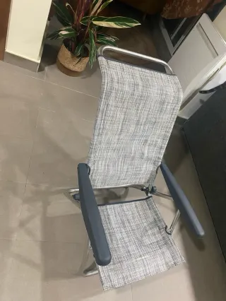 3 tumbonas playa nuevas gris y coral