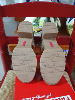 Sandalias Piel,Pikolinos,marrón,Dorado,blanco