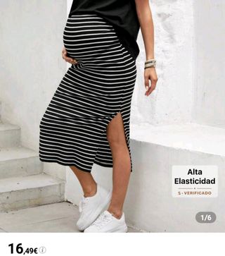 Falda premamá rayas blanco-negro