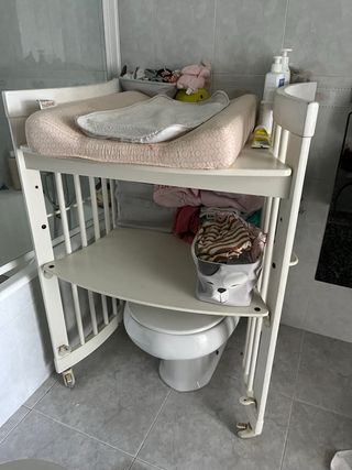 Cambiador bebé Stokke - blanco puede ir sobre bidé