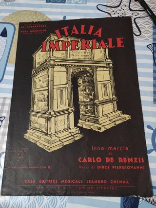 Spartito Italia Imperiale - Carlo de Renzis 1936