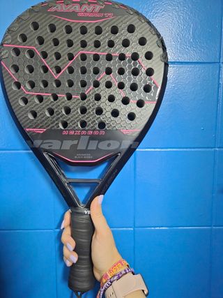 Pala padel Varlion Avant Carbon Ti negro y rosa