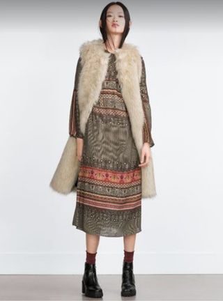 Vestido Zara étnico multicolor