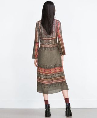 Vestido Zara étnico multicolor