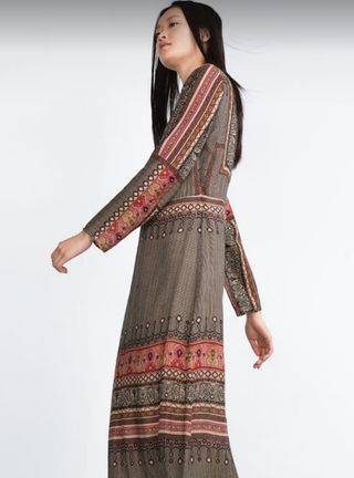 Vestido Zara étnico multicolor