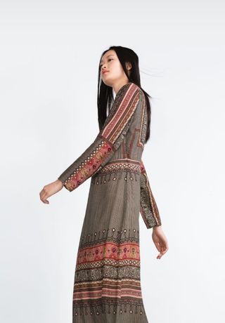 Vestido Zara étnico multicolor