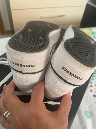 Converse blancas plataforma 40