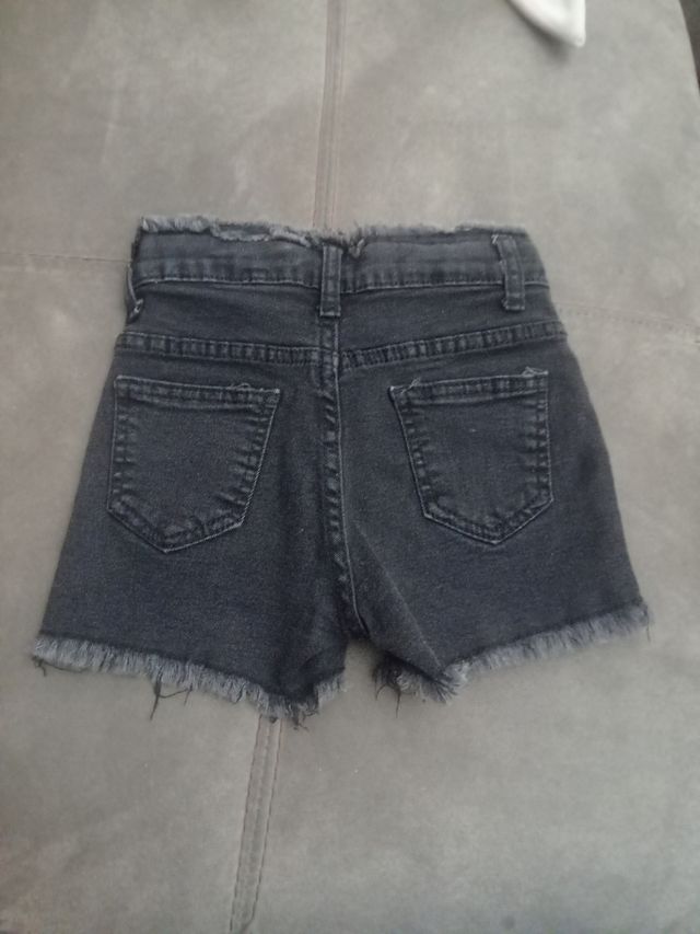 Shorts niña tiro alto negros talla 5-6