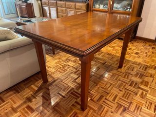Mesa extensible + 6 sillas madera maciza