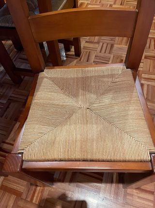 Mesa extensible + 6 sillas madera maciza