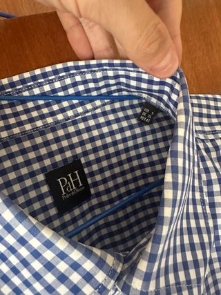 Camisa Pedro del Hierro - cuadros azul y blanco