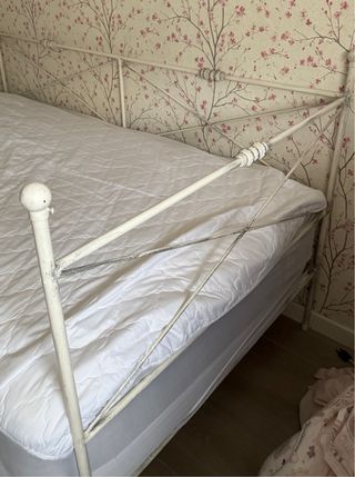 Cama diván forja blanca 105cm