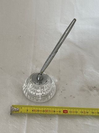 Bolígrafo vintage con base cristal