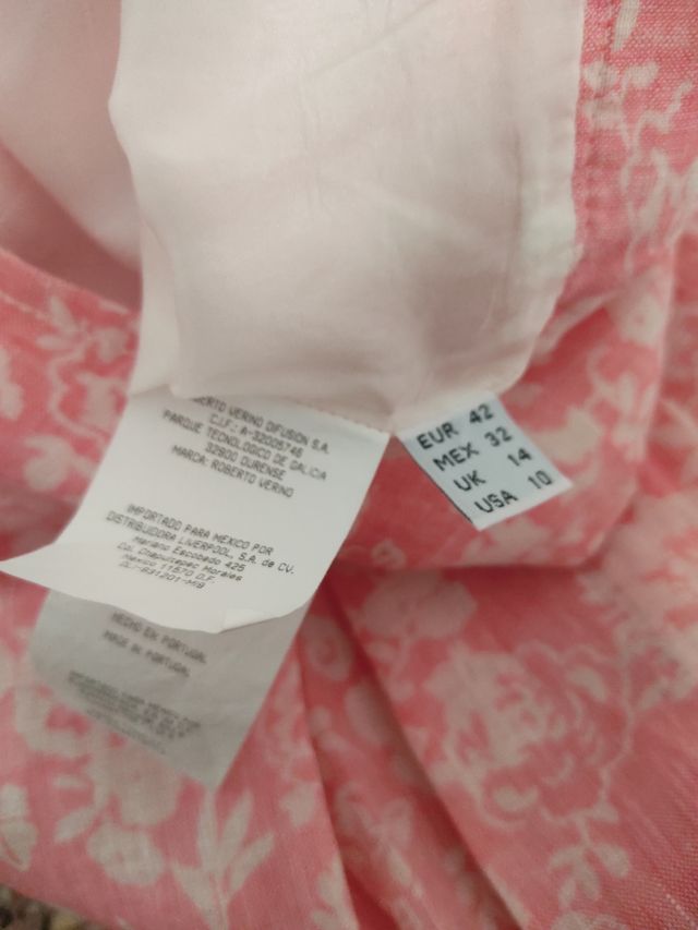 Vestido rosa Roberto Verino - Talla M - Lino