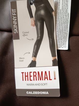 Leggins Calzedonia térmicos. Marron café, talla S 