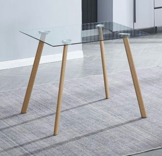Mesa cristal moderna - madera