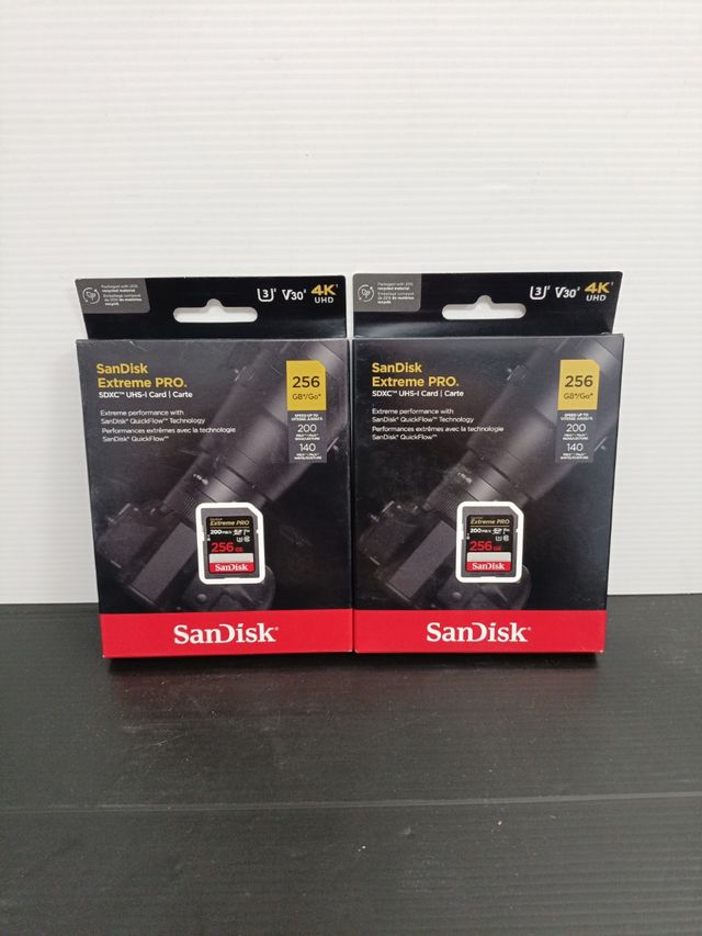2 Tarjetas SanDisk Extreme PRO sd 256GB
