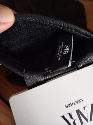 Guantes Zara Piel - Negro - M