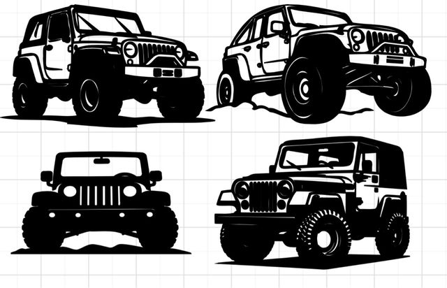 Vinilo Jeep Siluetas