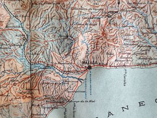 1901 - Málaga antiguo mapa de la provincia